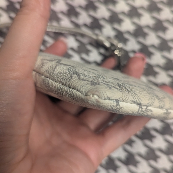 Silver and Cream Wristlet with Logo - Picture 3 of 5